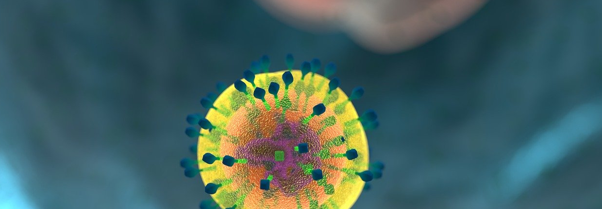 Stilisierte Abbildung des Corona Virus'